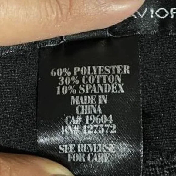 Urban Behavior Black Stretch Skirt Medium Back Zip Ribbed Side Panels Fitted - Picture 11 of 14